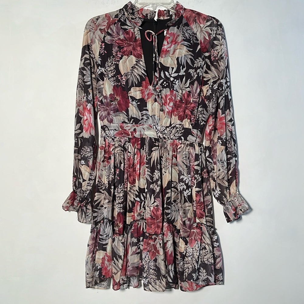 SHEIKE "Mahalo" Party/Romance Tiered Ruffle Keyhole Jacquard Floral Dress SZ 8